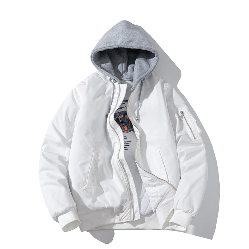 Men Bomber Jacket Autumn Winter Pilot Jacket Women Fashion Solid Baseball Coat  image 13