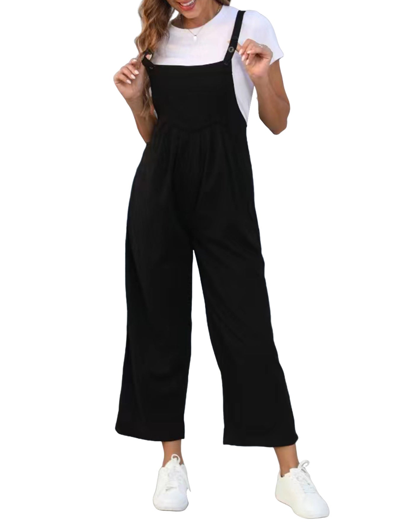 Women Jumpsuit Overalls Wide Leg Baggy Bib Overalls Jumpsuit Loose Fit Female J image 1