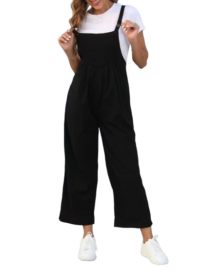 Women Jumpsuit Overalls Wide Leg Baggy Bib Overalls Jumpsuit Loose Fit Female J image 1