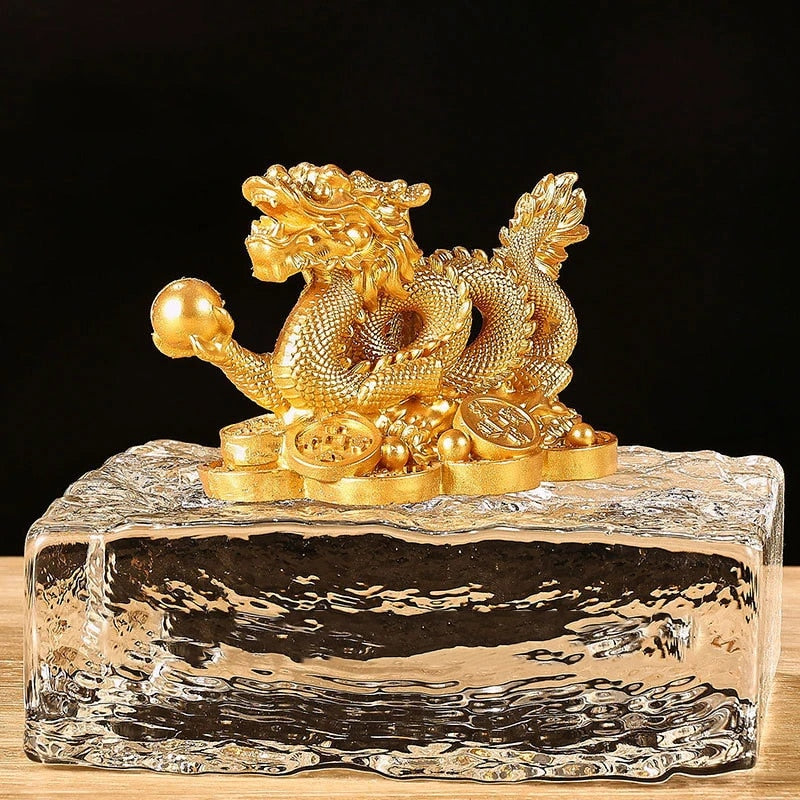 Chinese Auspicious Money Dragon Statuette  Resin Sculpture Feng Shui Decoration image 3