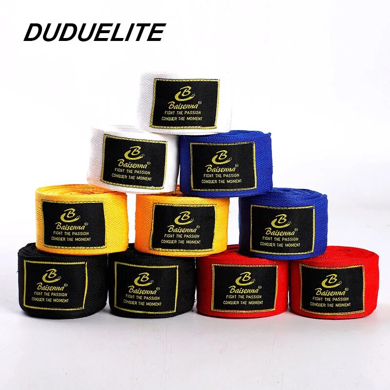 2 Rolls 1.5/2/3/5M Cotton Boxing Bandage Sports Strap Sanda Kick Boxing MMA Han image 6