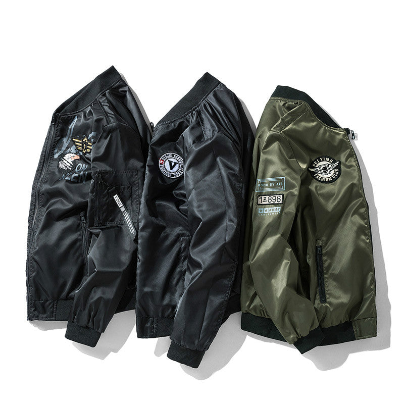 Winter Bomber Jacket Men Military Pilot Jacket Badge Fashion Double Side Wear M image 10