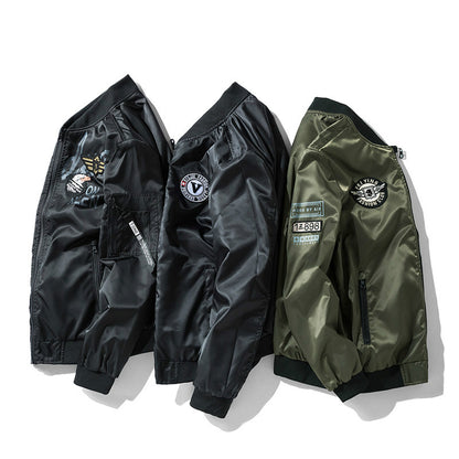 Winter Bomber Jacket Men Military Pilot Jacket Badge Fashion Double Side Wear M image 10
