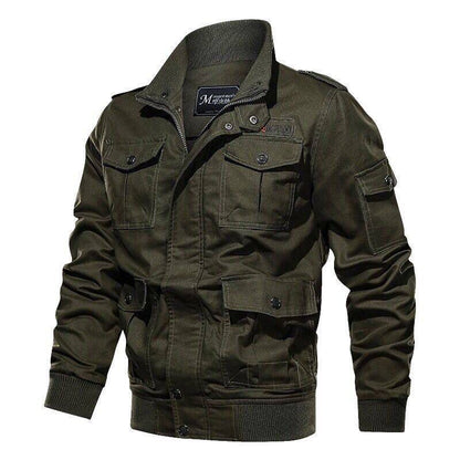 Spring and autumn military jacket male cotton water wash collar pilot cotton ja image 2