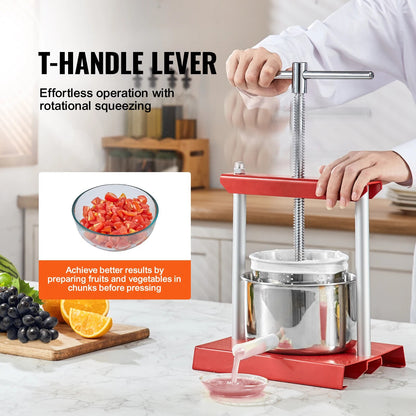 VEVOR 2L 3L 6L Manual Fruit Press Stainless Steel Household Manual Squeezer Cid image 4