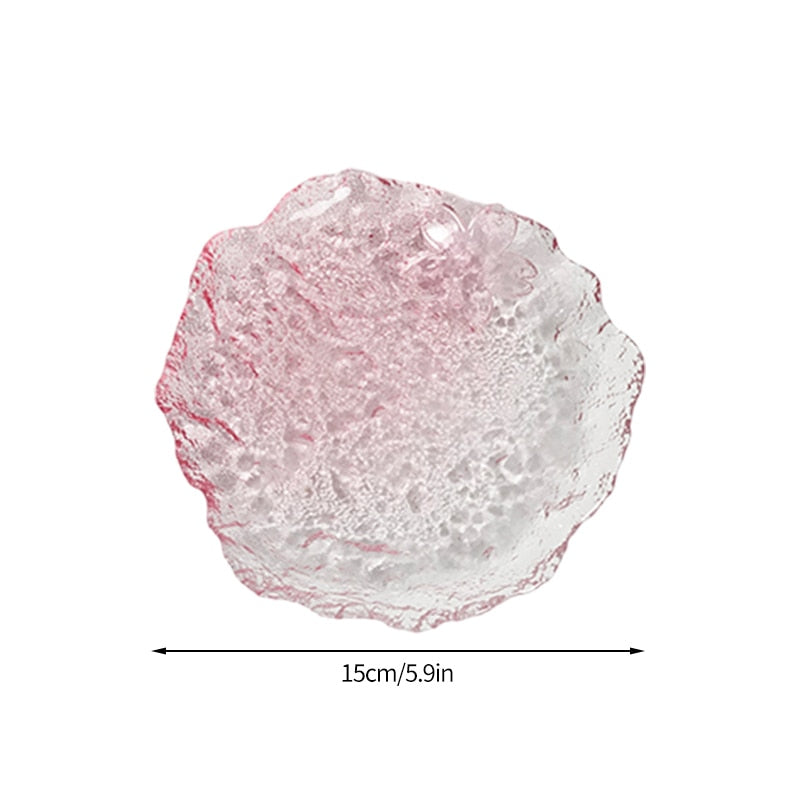 Transparent Glass Plate Creative Jewelry Storage Tray Decorative Plates Cake De image 2