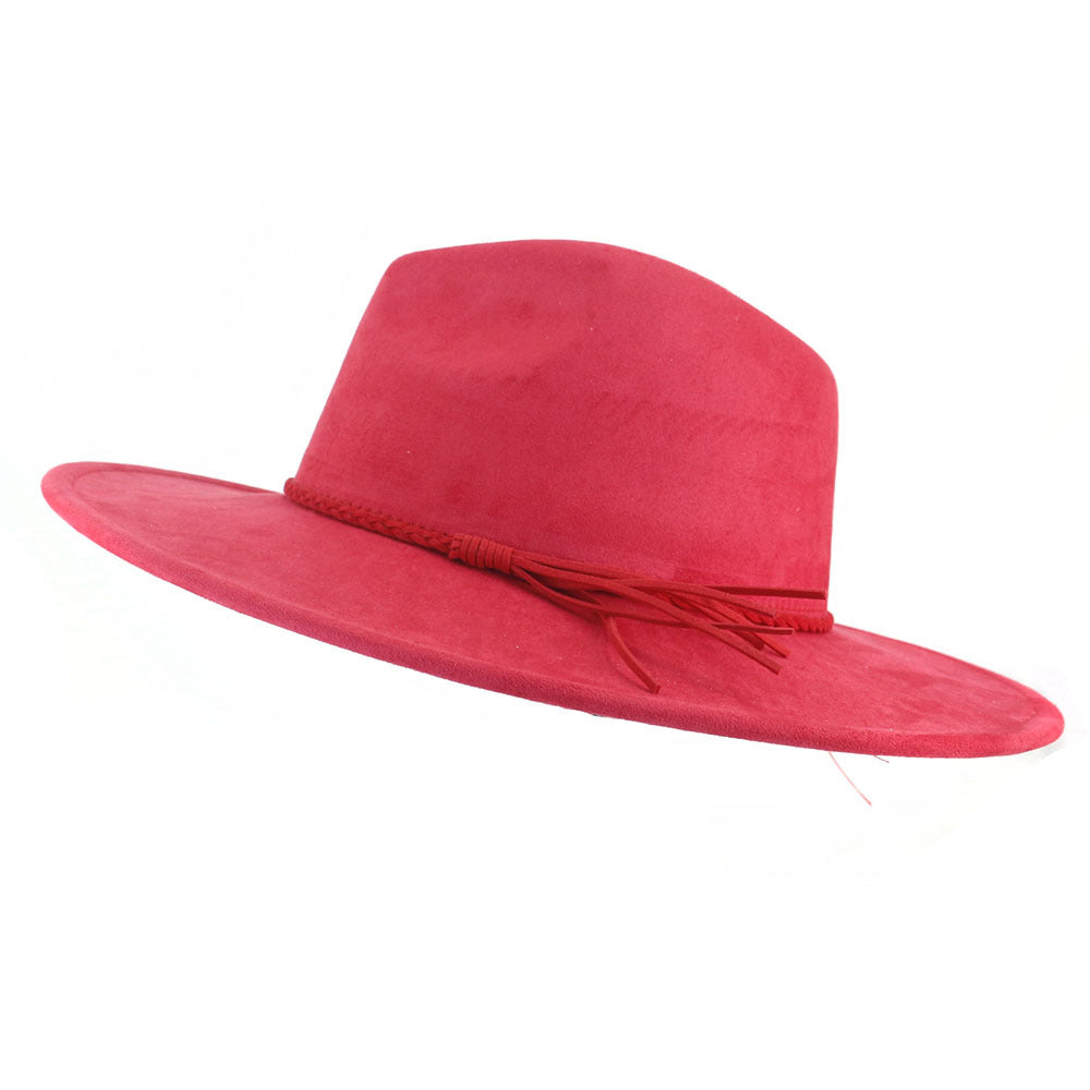Suede Top Hat 9.5cm Wide Brim Fedora Hat Men Women Autumn Winter Felt Jazz Hats image 28