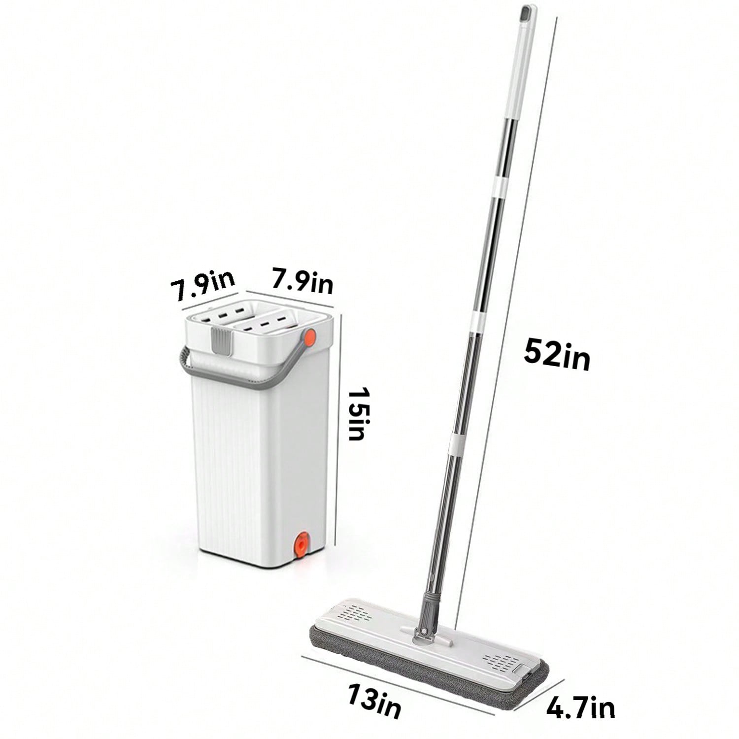 Mop and Bucket with Wringer Set for Home, Flat Mop and Bucket System for Floor  image 3