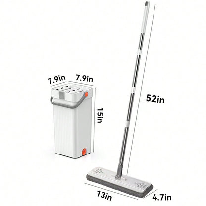Mop and Bucket with Wringer Set for Home, Flat Mop and Bucket System for Floor  image 3