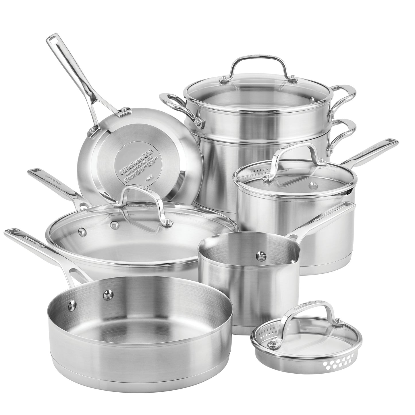 KitchenAid 11-Piece Tri-Ply Stainless Steel Cookware Set image 6