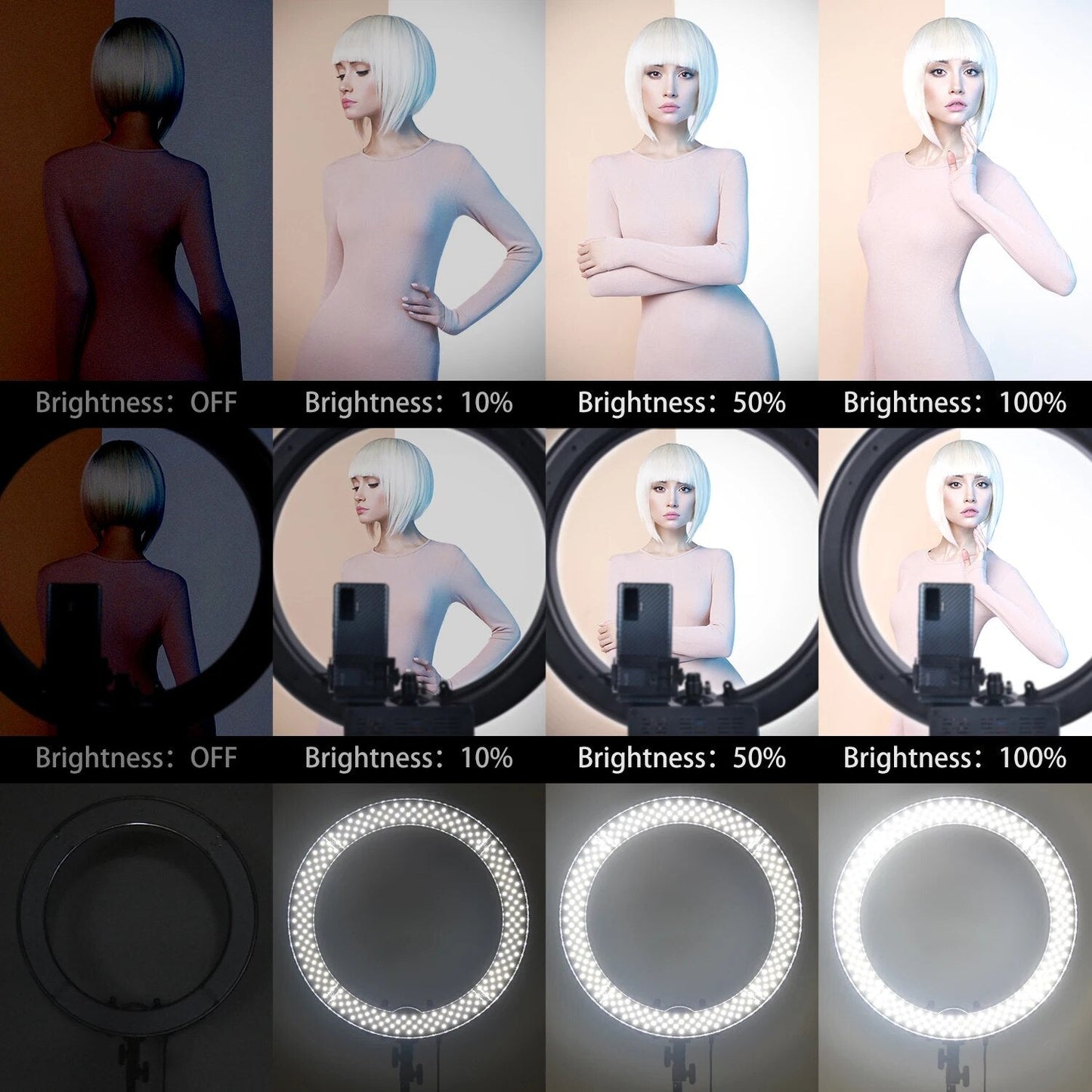 FOSOTO RL-18 Pography Lighting Dimmable Ring Lamp Camera Ring Lamp Led Ringl image 3