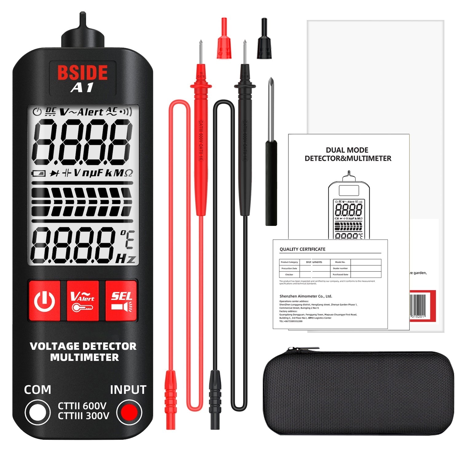 BSIDE Voltage Tester Smart Digital Multimeter Non-Contact Electrician Pen Detec