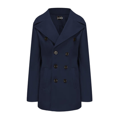 Stylish Men s Winter Woolen Coats with Lapel Neck Long Sleeve Double Breasted B image 4