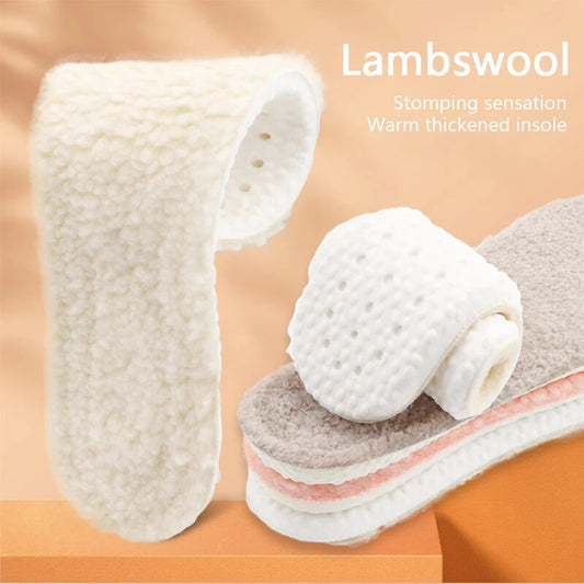 1Pair Wool Insoles Winter Warm Shoes Insole Men Wonen Sneakers Boots Shock abso