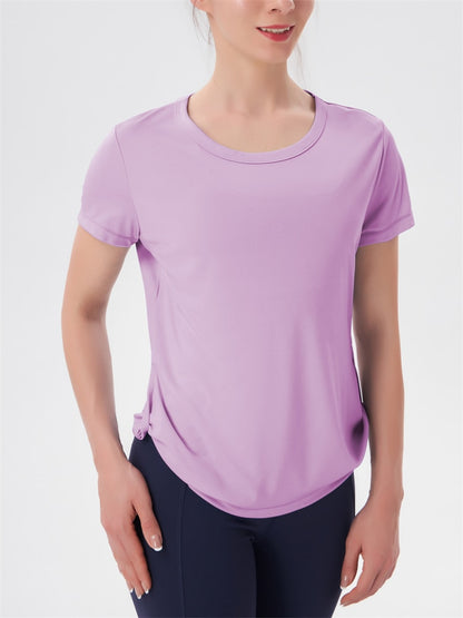 Tops For Women 2023 Loose Yoga Shirt Women Clothing Short Sleeve Running T-Shi image 3