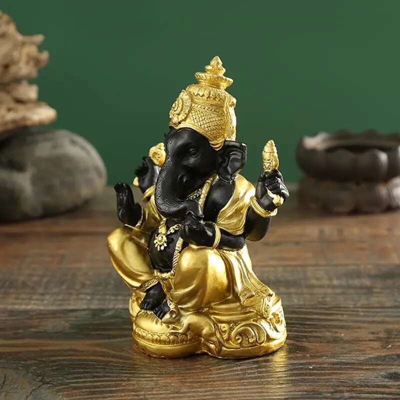 1pc Ganpati Elephant Statue Hindu Elephant God Statue Lord Ganesha Figurine Ele image 0