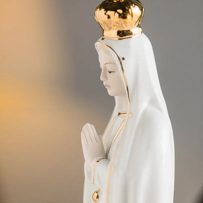Rose Fatima Our Lady Icon of Mary Catholic Church Family Ceramic Statues Gifts image 3