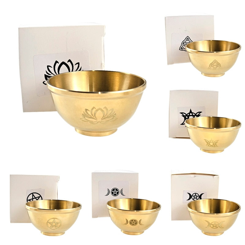 Copper Offering Bowls Triquetra Triple Moon Sage Burner Ritual Altar Energy Bal image 10