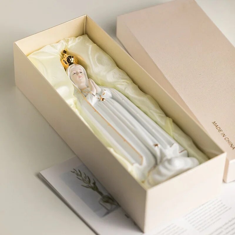 Rose Fatima Our Lady Icon of Mary Catholic Church Family Ceramic Statues Gifts image 4