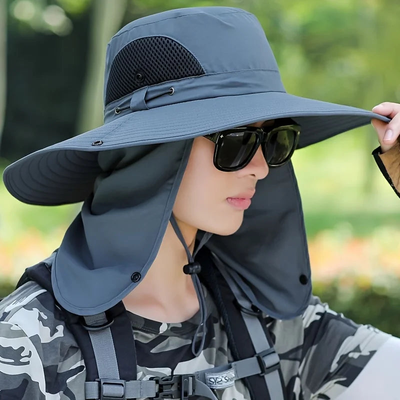 1pc Summer Wide Brim Sun Hat For Outdoor Activities - Fishing, Beach, Cycling image 4