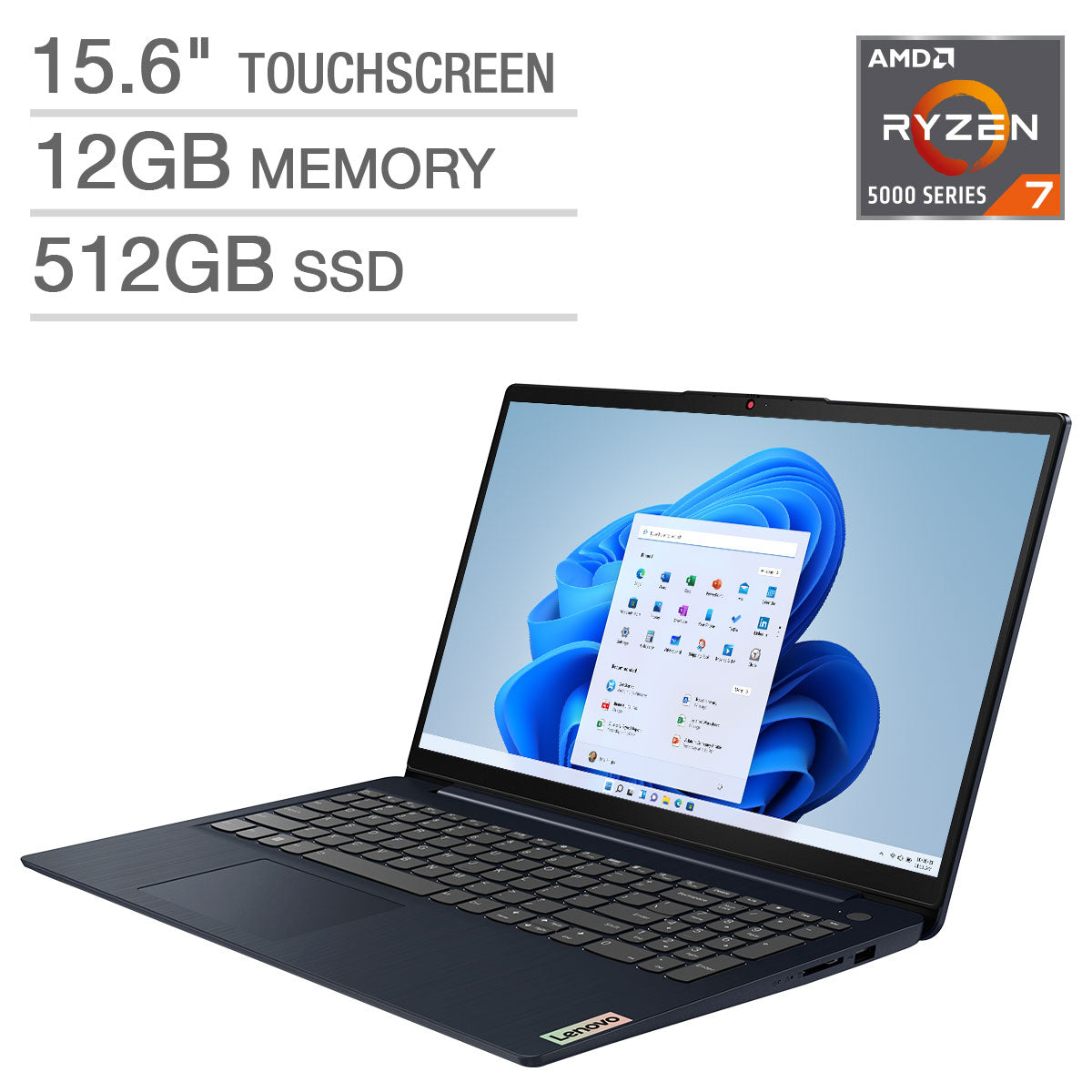 Lenovo IdeaPad 3 15.6" Touchscreen Laptop - AMD Ryzen 7 5825U - 1080 image 1