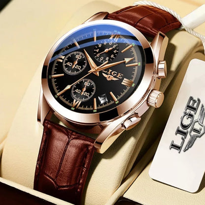 New Fashion Mens Watches Top Brand Luxury Military Quartz Watch Man Premium Lea image 2
