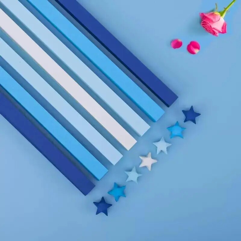 540Sheet Origami Stars Paper Strips 7 Color Folding Paper Colorful Double Sided image 5