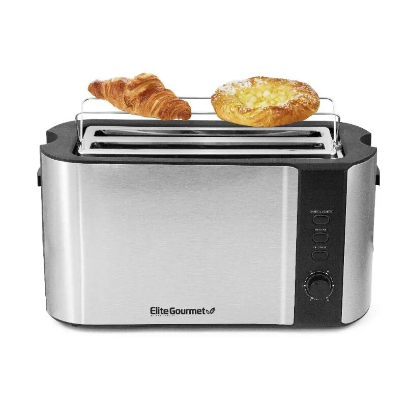 Platinum Stainless Steel 4 Slice Long Slot Toaster image 1