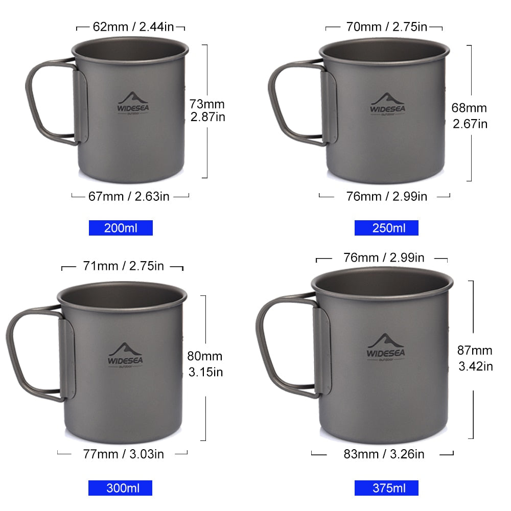 Widesea Camping Mug Titanium Cup Tourist Tableware Picnic Utensils Outdoor Kitc image 9