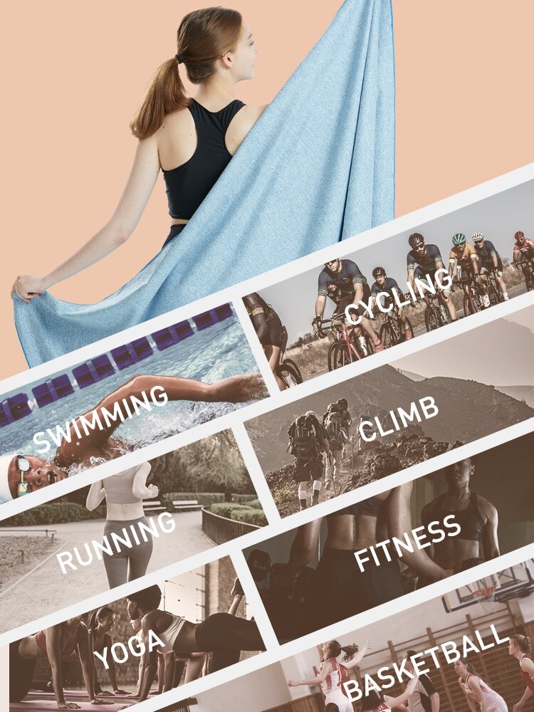 Microfiber Quick Dry Gym Towel Silver ION OdorFree Absorbent Fiber Fast Drying image 7