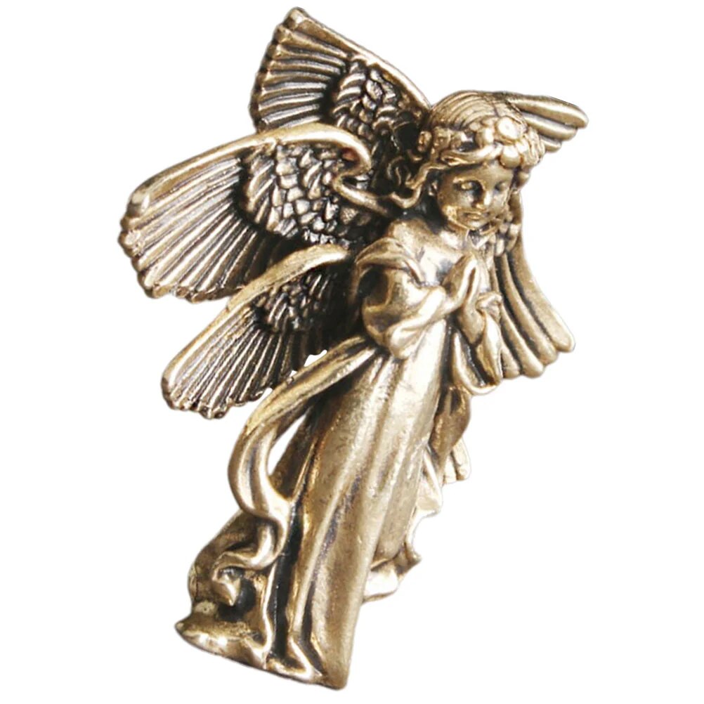 Brass Craft Angel Figurine Angel Statue Sculpture Small Cupid-shape Decoration image 1