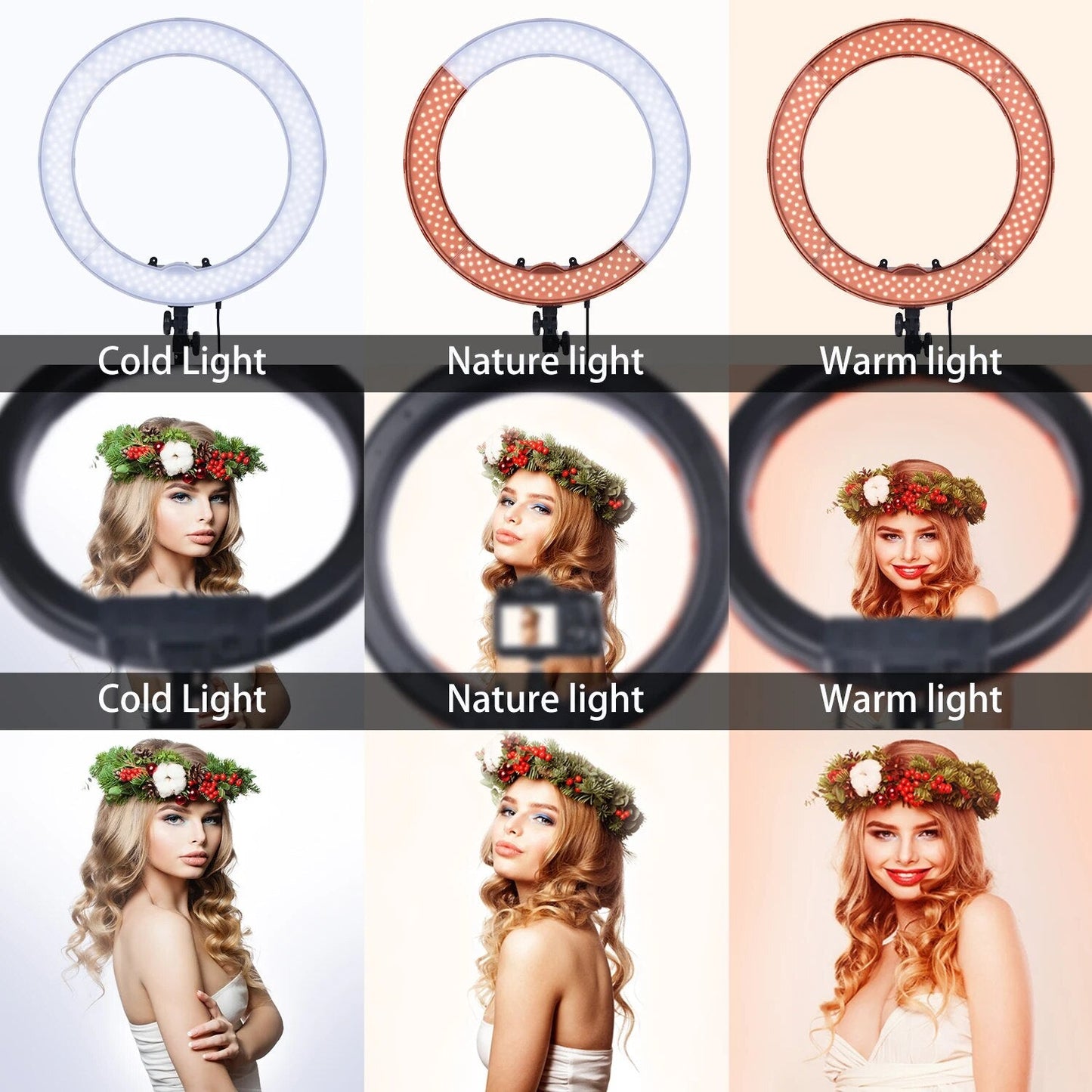 FOSOTO RL-18 Pography Lighting Dimmable Ring Lamp Camera Ring Lamp Led Ringl image 4