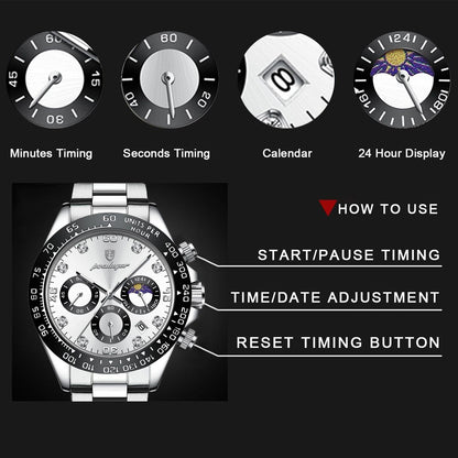 POEDAGAR Luxury Man Wristwatch Sports Chronograph Luminous Waterproof Date Men  image 9