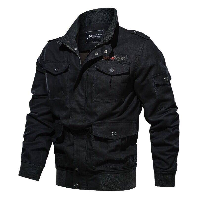 Spring and autumn military jacket male cotton water wash collar pilot cotton ja image 3