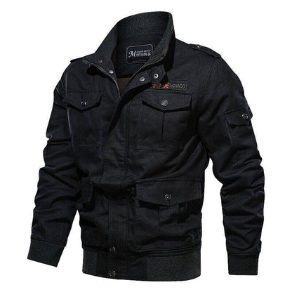 Spring and autumn military jacket male cotton water wash collar pilot cotton ja image 3