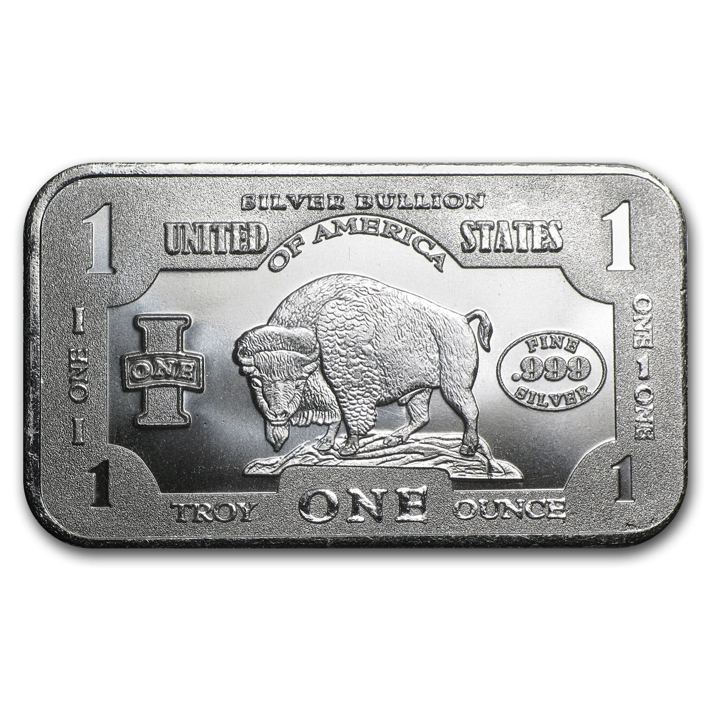 1 oz Silver Bar - 1901 $10 Bison image 0