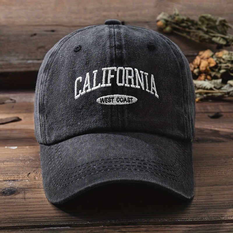 Cotton Retro Vintage Baseball Cap Men Women Denim Embroidered Letters Hat Cotto image 1