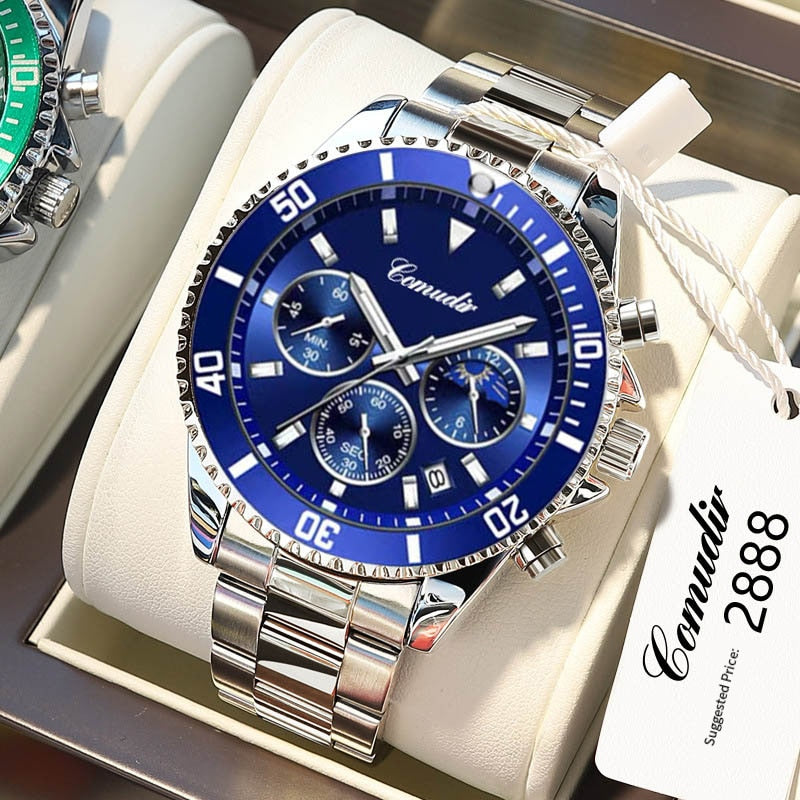 Top Brand Watch for Men Multi-dial Waterproof Sports Male Stainless Steel Quart image 4