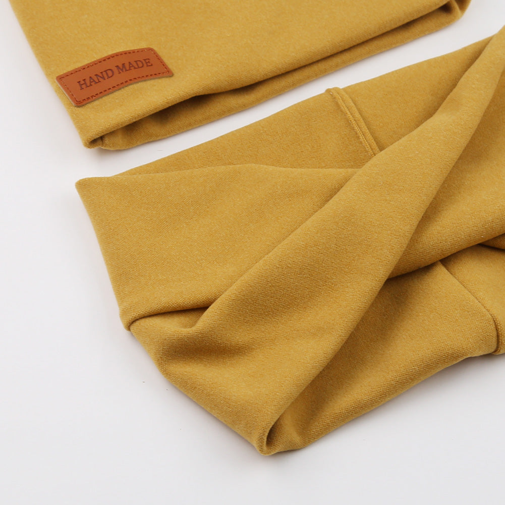 2Pcs/Lot Faux Cashmere Baby Turban Hats Scarf Set Newborn Kids Leather Stick Wi image 14