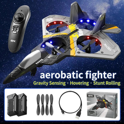 V17 Rc Plane Gravity Sensing  Aircraft Glider with Light Radio Control Helicopt image 2