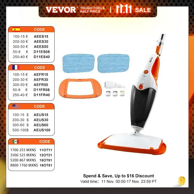 VEVOR Steam Mop Cleaner 5-in-1 High Temperature Steam Cleaner Multipurpose Floo image 1