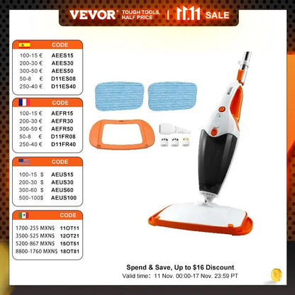 VEVOR Steam Mop Cleaner 5-in-1 High Temperature Steam Cleaner Multipurpose Floo image 1