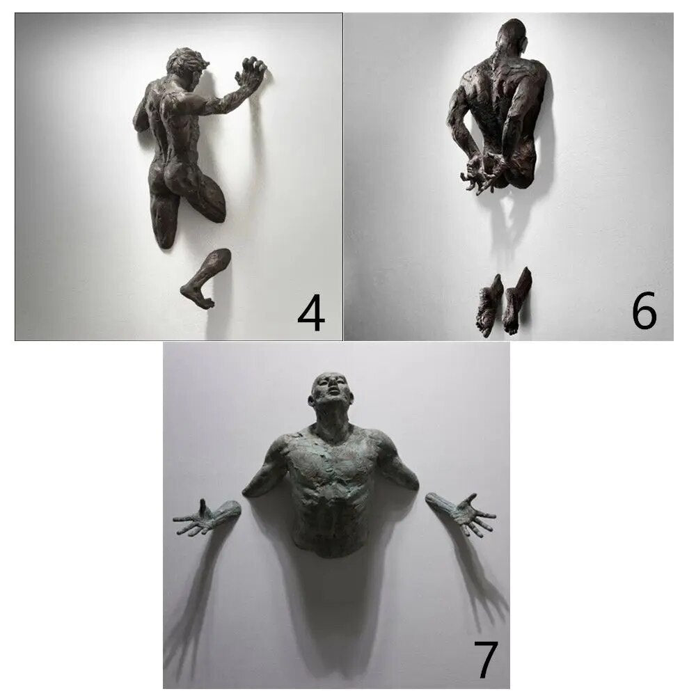 New Imitation Copper Wall Decor Abstract Character Resin Rock Climbing Man Stat image 8