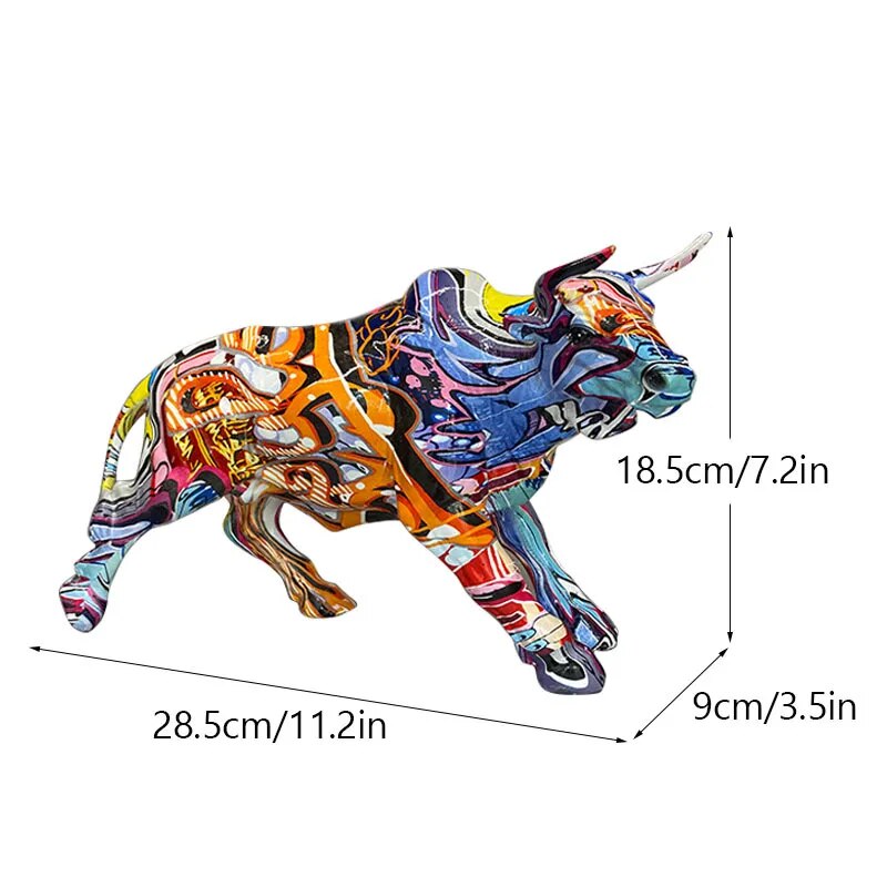 Nordic Creative Nordic Creativity Wall Street Resin Bull Figurine Cattle OX Sta image 5