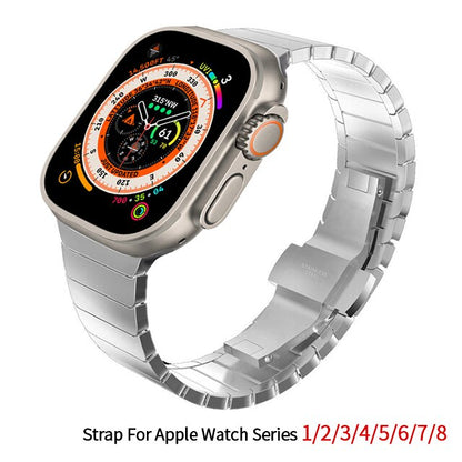 Luxury Stainless Steel Strap For Apple Watch Series 8 7 45mm 41mm 38 42 44 40 M image 4