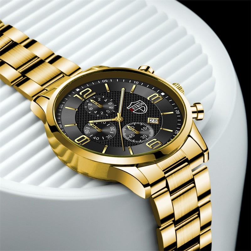 Luxury Mens Sports Casual Watches For Men Fashion Stainless Steel Calendar Quar image 11