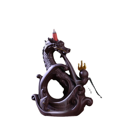 Dragon backflow incense burner ceramic smoke incense burner creative incense or image 5