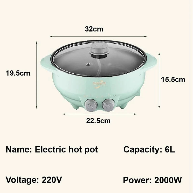 6L Yuanyang Electric  Pot Home Multi-function All-In-One Electric Cooking Po image 8