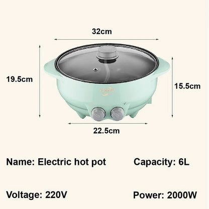 6L Yuanyang Electric  Pot Home Multi-function All-In-One Electric Cooking Po image 8