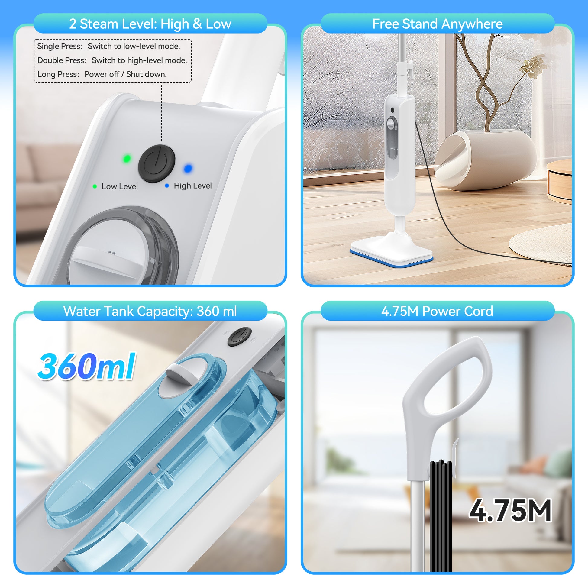 Powerful Steam Mop High Temperature Cleaning Detachable Handheld Steam Cleaners image 5